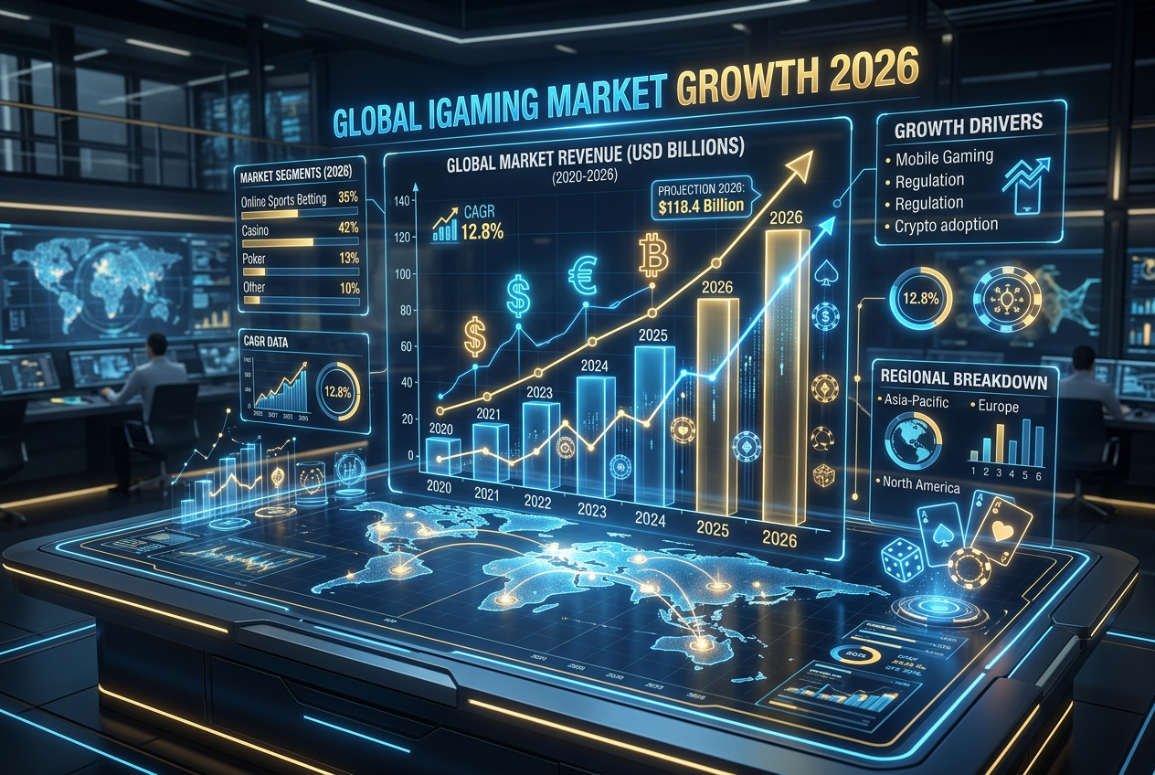 Analýza globálního kasinového trhu a iGamingových trendů v roce 2026